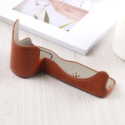 1/4 inch Thread PU Leather Camera Half Case Base for Canon EOS R (Brown) - Half Case by buy2fix | Online Shopping UK | buy2fix
