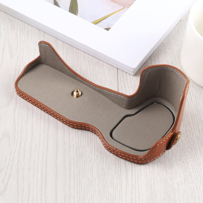 1/4 inch Thread PU Leather Camera Half Case Base for Canon EOS R (Brown) - Half Case by buy2fix | Online Shopping UK | buy2fix