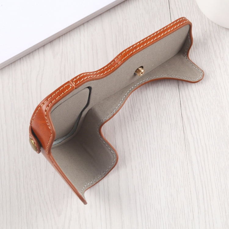1/4 inch Thread PU Leather Camera Half Case Base for Canon EOS R (Brown) - Half Case by buy2fix | Online Shopping UK | buy2fix
