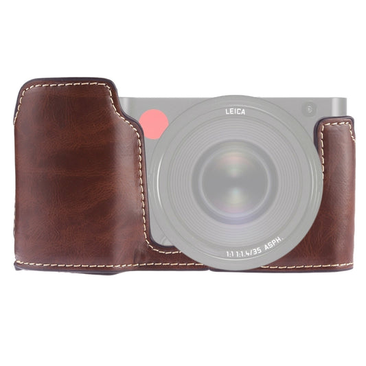 1/4 inch Thread PU Leather Camera Half Case Base for Leica TL (Typ 701) (Coffee) - Half Case by buy2fix | Online Shopping UK | buy2fix