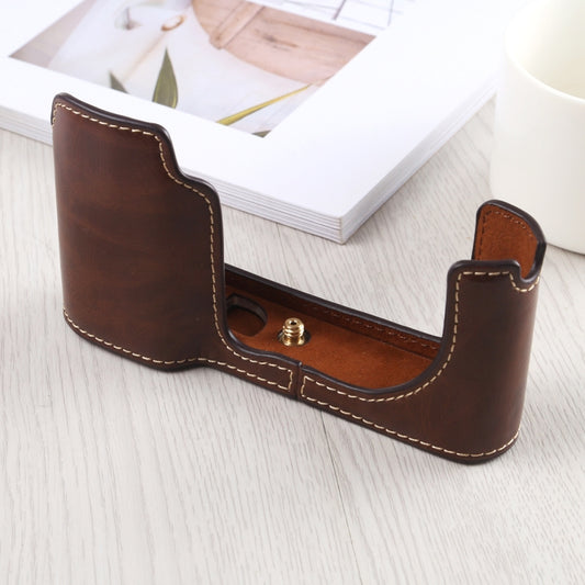 1/4 inch Thread PU Leather Camera Half Case Base for Leica TL (Typ 701) (Coffee) - Half Case by buy2fix | Online Shopping UK | buy2fix
