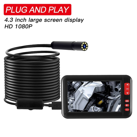 P20 4.3 Inch Screen Display HD1080P Inspection Endoscope with 8 LEDs, Length: 5m, Lens Diameter: 8mm, Mild Line -  by buy2fix | Online Shopping UK | buy2fix