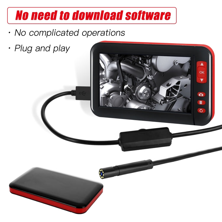 P20 4.3 Inch Screen Display HD1080P Inspection Endoscope with 8 LEDs, Length: 5m, Lens Diameter: 8mm, Mild Line -  by buy2fix | Online Shopping UK | buy2fix