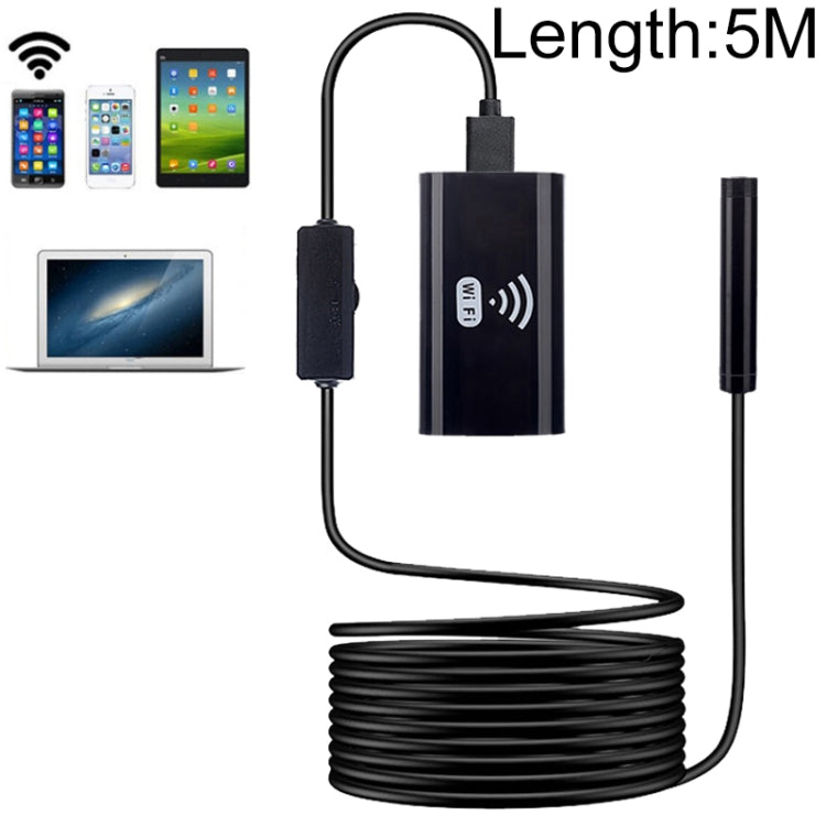 F99 HD Mobile Phone Endoscope, 8mm Waterproof Pipe Endoscope, Wifi Version, Hardwire, Length: 5m (Black) -  by buy2fix | Online Shopping UK | buy2fix