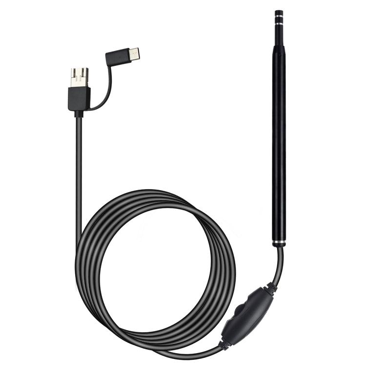 AN101 5.5mm Home Otoscope Three-in-One Ear Endoscope 30W HD Otoscope Visual Ear Picking Otoscope(Black) -  by buy2fix | Online Shopping UK | buy2fix