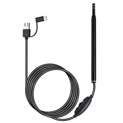 AN101 5.5mm Home Otoscope Three-in-One Ear Endoscope 30W HD Otoscope Visual Ear Picking Otoscope(Black) -  by buy2fix | Online Shopping UK | buy2fix