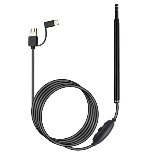 AN101 5.5mm Home Otoscope Three-in-One Ear Endoscope 30W HD Otoscope Visual Ear Picking Otoscope(Black) -  by buy2fix | Online Shopping UK | buy2fix