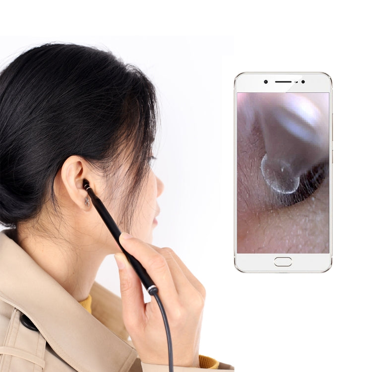 AN101 5.5mm Home Otoscope Three-in-One Ear Endoscope 30W HD Otoscope Visual Ear Picking Otoscope(Black) -  by buy2fix | Online Shopping UK | buy2fix