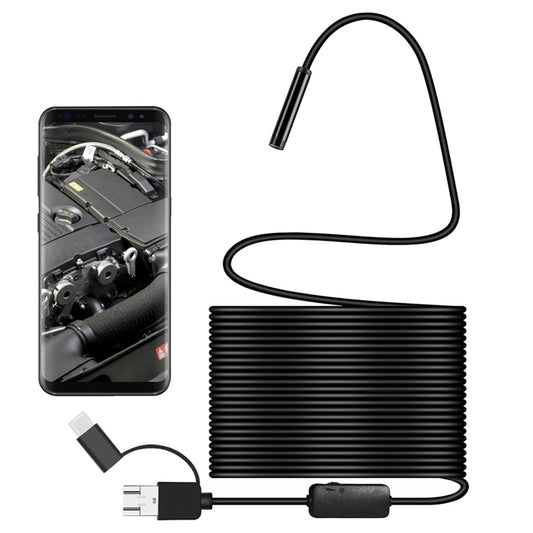 Y101 8mm Spiral Head 3 In 1 Waterproof Digital Endoscope Inspection Camera, Length: 10m Flexible Cable(Black) -  by buy2fix | Online Shopping UK | buy2fix