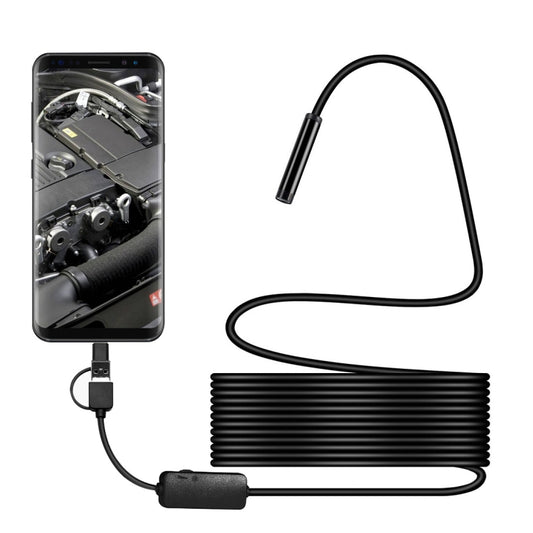 Y101 8mm Spiral Head 3 In 1 Waterproof Digital Endoscope Inspection Camera, Length: 10m Flexible Cable(Black) -  by buy2fix | Online Shopping UK | buy2fix