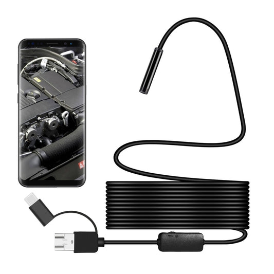 Y101 8mm Spiral Head 3 In 1 Waterproof Digital Endoscope Inspection Camera, Length: 5m Hard Cable(Black) -  by buy2fix | Online Shopping UK | buy2fix