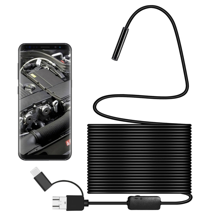 Y101 8mm Spiral Head 3 In 1 Waterproof Digital Endoscope Inspection Camera, Length: 10m Hard Cable(Black) -  by buy2fix | Online Shopping UK | buy2fix