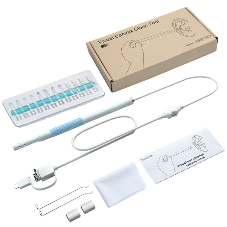 I98 1.3 Million HD Visual Earwax Clean Tool Endoscope Borescope with 6 LEDs, Lens Diameter: 5.5mm (Blue) -  by buy2fix | Online Shopping UK | buy2fix