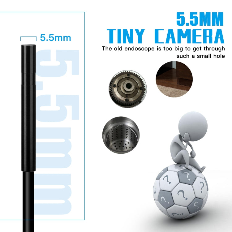 F220 5.5mm HD 5.0MP WIFI Endoscope Inspection Camera with 6 LEDs, Length: 5m -  by buy2fix | Online Shopping UK | buy2fix