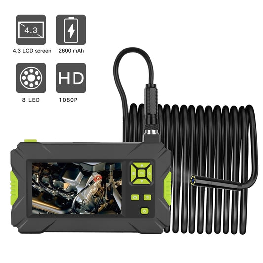 P30 8mm IP67 Waterproof 4.3 inch HD Portable Endoscope Hard Cable Industrial Endoscope, Cable Length: 5m(Green) -  by buy2fix | Online Shopping UK | buy2fix