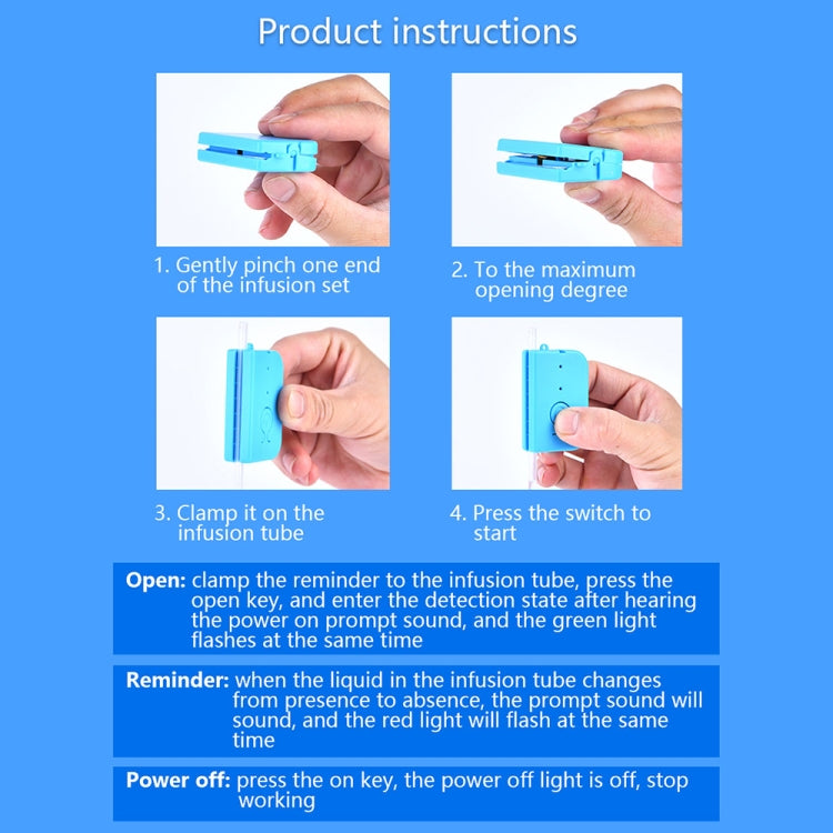 5 PCS BJYSY-001 Infusion Reminder Alarm Sensor Monitor Hospital Security(Blue) - Others Alarm by buy2fix | Online Shopping UK | buy2fix