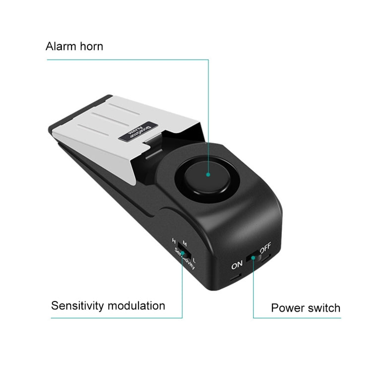 120dB Wedge Shape Door Stop Alarm Home Security Thief Prevention Device - Door Window Alarm by buy2fix | Online Shopping UK | buy2fix