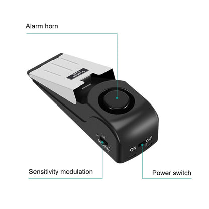 120dB Wedge Shape Door Stop Alarm Home Security Thief Prevention Device - Door Window Alarm by buy2fix | Online Shopping UK | buy2fix