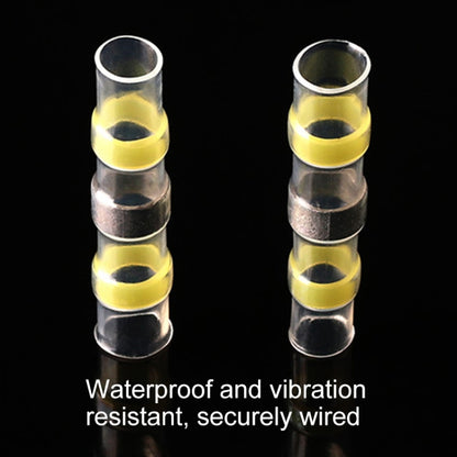 100 PCS AWG12-10 4-6mm Seal Heat Shrink Butt Wire Connectors Yellow Terminals Solder Sleeve(Yellow) by buy2fix