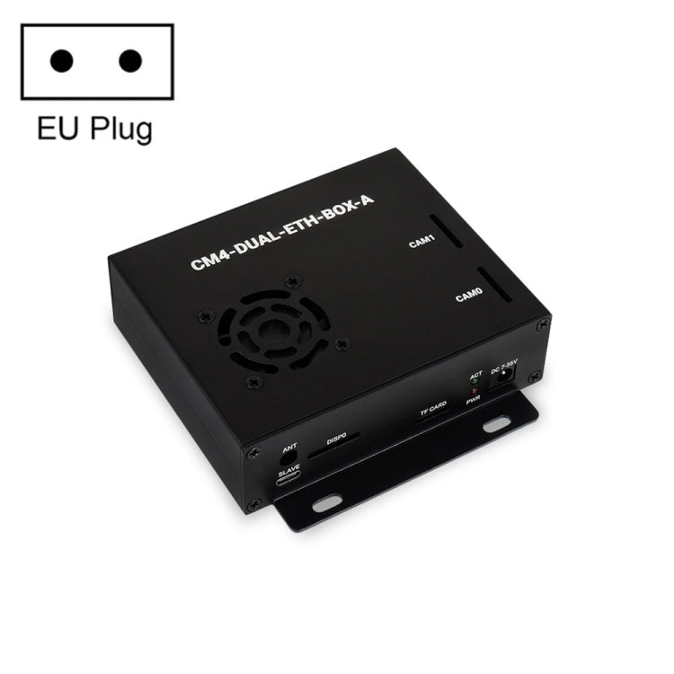 Waveshare Dual Gigabit Ethernet Mini-Computer with Metal Case & Cooling Fan for Raspberry Pi CM4(EU Plug) by WAVESHARE