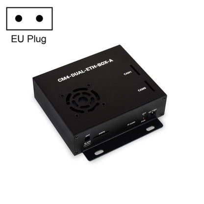 Waveshare Dual Gigabit Ethernet Mini-Computer with Metal Case & Cooling Fan for Raspberry Pi CM4(EU Plug) by WAVESHARE