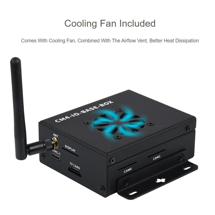 Waveshare Mini IO Board Lite Ver Mini-Computer Base Box with Metal Case & Cooling Fan for Raspberry Pi CM4(US Plug) by WAVESHARE