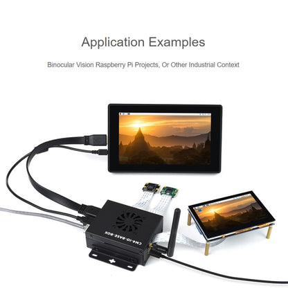 Waveshare Mini IO Board Lite Ver Mini-Computer Base Box with Metal Case & Cooling Fan for Raspberry Pi CM4(US Plug) by WAVESHARE