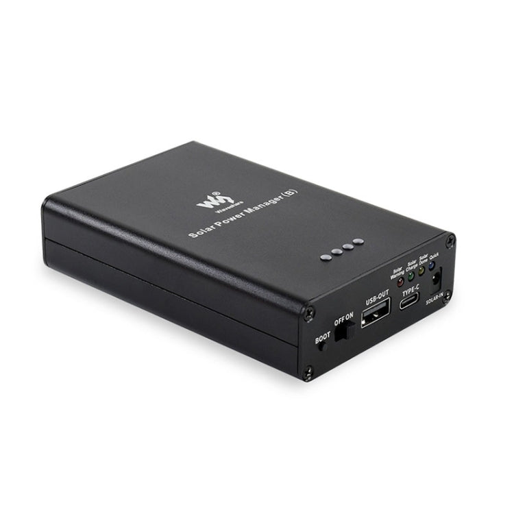 Waveshare Solar Power Manager, Embedded 10000mAh Li-Po Battery, Support 6V~24V Solar Panels (Black) by WAVESHARE