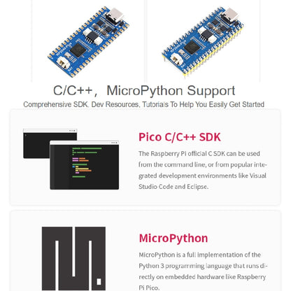 Waveshare RP2040-Plus Pico-like MCU Board Based on Raspberry Pi MCU RP2040, without Pinheader - Modules Expansions Accessories by WAVESHARE | Online Shopping UK | buy2fix