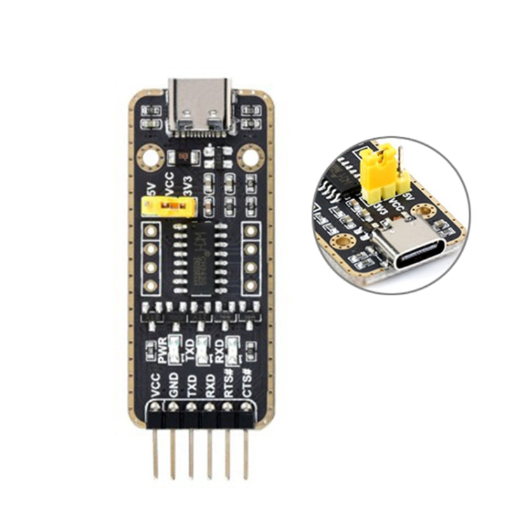 Waveshare Type-C / USB-C to UART High Band Rate Transmission Module Connectors by WAVESHARE