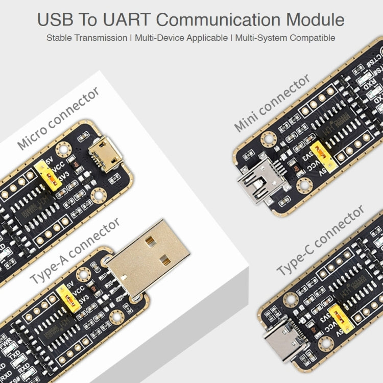 Waveshare Type-C / USB-C to UART High Band Rate Transmission Module Connectors by WAVESHARE