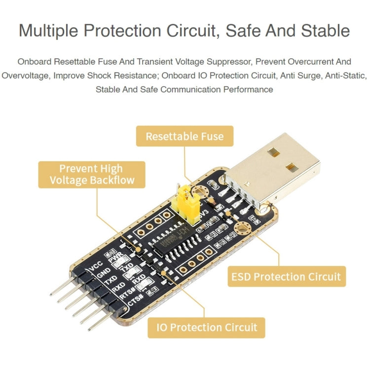 Waveshare USB-A  to UART High Band Rate Transmission Module Connectors - Other Accessories by WAVESHARE | Online Shopping UK | buy2fix