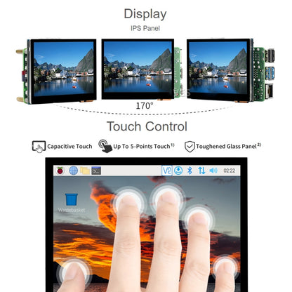 Waveshare 3.5 inch HDMI Capacitive Touch IPS LCD Display (E), 640 x 480, Audio Jack by WAVESHARE
