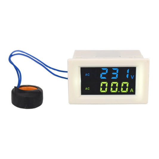 D85-2042A 110V 220V 380V 100A Digital AC Voltmeter Ammeter Current Amps Volt Meter LCD Panel Monitor (White) - Current & Voltage Tester by buy2fix | Online Shopping UK | buy2fix