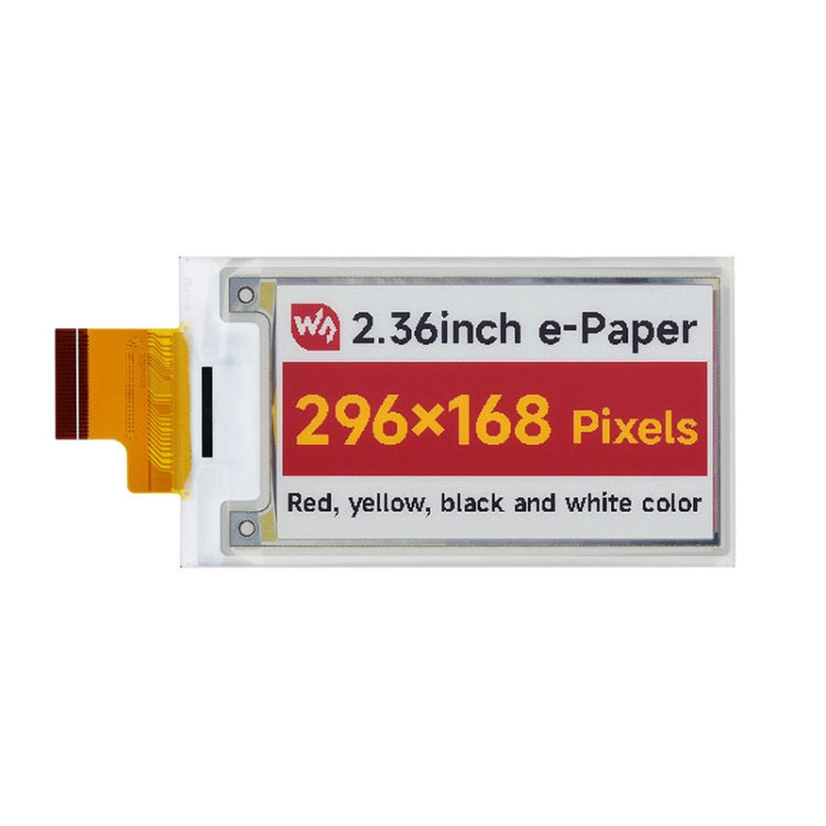 Waveshare 2.36 inch 296 x 168 Red Yellow Black White E-Paper (G) Raw Display Panel by WAVESHARE
