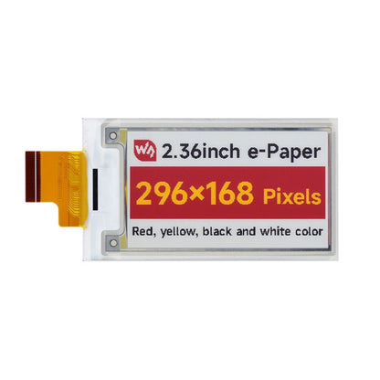 Waveshare 2.36 inch 296 x 168 Red Yellow Black White E-Paper (G) Raw Display Panel by WAVESHARE