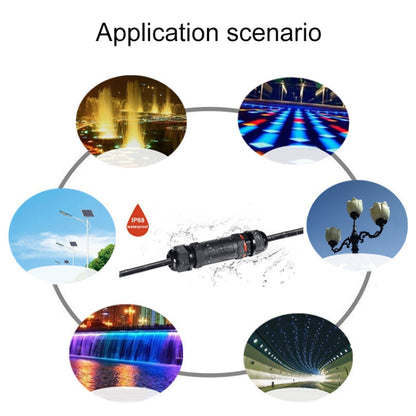 XYS20 IP68 Waterproof 3 Pin Straight Cable Connector - Connector & Plug by buy2fix | Online Shopping UK | buy2fix