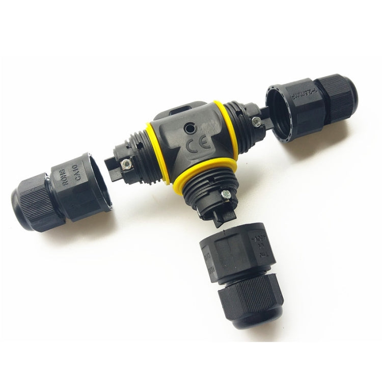 XYT21 IP68 Waterproof 3 Pin T-type Cable Connector - Connector & Plug by buy2fix | Online Shopping UK | buy2fix