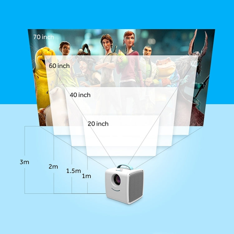 W-S1 10W Children Video Projector 30 Lumens HD 1080P LCD Technology, Support AV / USB / Mini SD Card / HDMI / Audio (Blue) - Mini Projector by buy2fix | Online Shopping UK | buy2fix