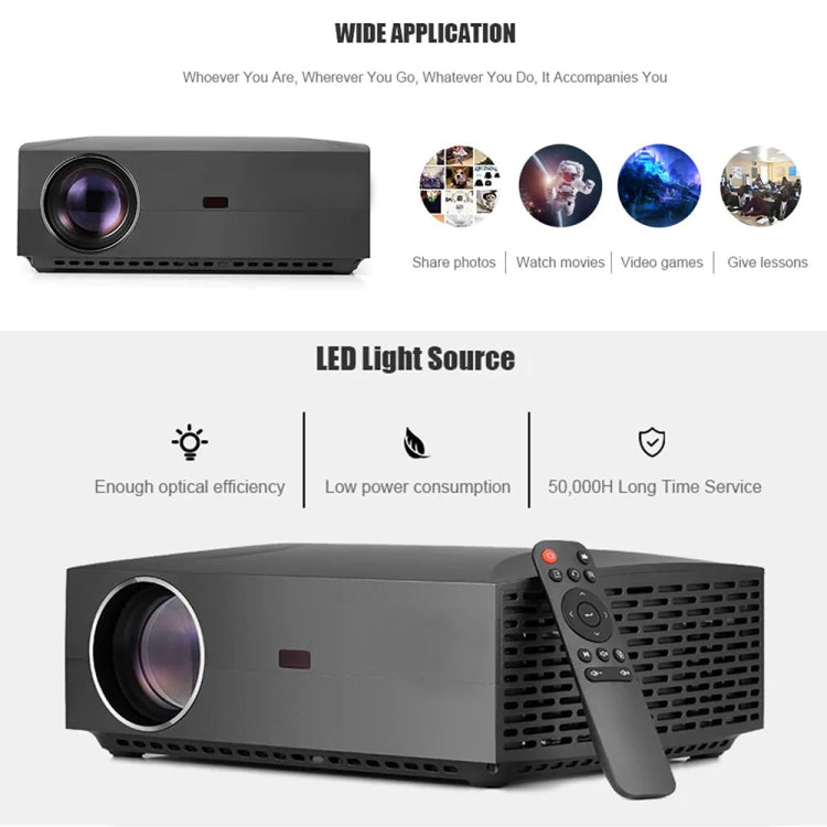 Vivibright F30 5.8 inch LCD Screen 4200 Lumens 1920 x 1080P Full HD Smart Projector with Remote Control, Support Audio out / SPDIF/ AV in / USB / HDMI(Black) - LED Projector by VIVIBRIGHT | Online Shopping UK | buy2fix