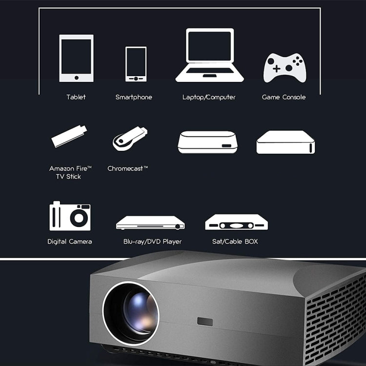 Vivibright F30 5.8 inch LCD Screen 4200 Lumens 1920 x 1080P Full HD Smart Projector with Remote Control, Support Audio out / SPDIF/ AV in / USB / HDMI(Black) - LED Projector by VIVIBRIGHT | Online Shopping UK | buy2fix
