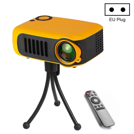 A2000 Portable Projector 800 Lumen LCD Home Theater Video Projector, Support 1080P, EU Plug (Yellow) - LED Projector by buy2fix | Online Shopping UK | buy2fix