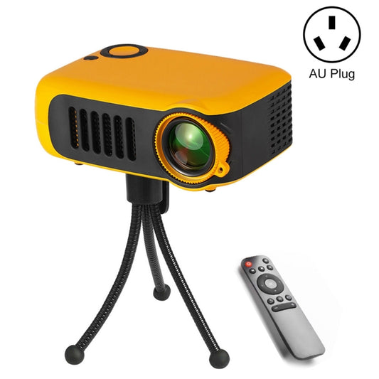 A2000 Portable Projector 800 Lumen LCD Home Theater Video Projector, Support 1080P, AU Plug (Yellow) - LED Projector by buy2fix | Online Shopping UK | buy2fix