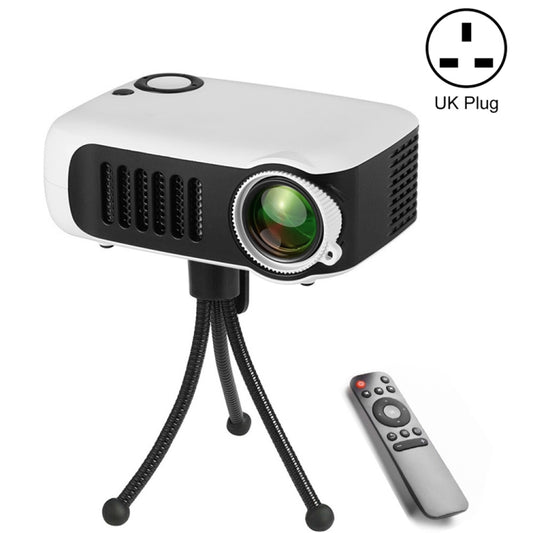 A2000 Portable Projector 800 Lumen LCD Home Theater Video Projector, Support 1080P, UK Plug (White) - LED Projector by buy2fix | Online Shopping UK | buy2fix