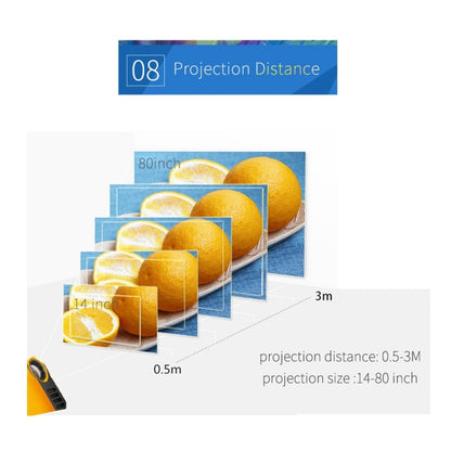 A2000 Portable Projector 800 Lumen LCD Home Theater Video Projector, Support 1080P, UK Plug (Yellow) - LED Projector by buy2fix | Online Shopping UK | buy2fix