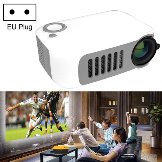 A2000 1080P Mini Portable Smart Projector Children Projector, EU Plug(White Grey) - Mini Projector by buy2fix | Online Shopping UK | buy2fix