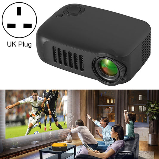 A2000 1080P Mini Portable Smart Projector Children Projector, UK Plug(Black) - Mini Projector by buy2fix | Online Shopping UK | buy2fix