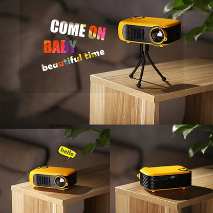 A2000 1080P Mini Portable Smart Projector Children Projector, UK Plug(Black) - Mini Projector by buy2fix | Online Shopping UK | buy2fix