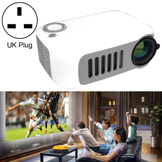 A2000 1080P Mini Portable Smart Projector Children Projector, UK Plug(White Grey) - Mini Projector by buy2fix | Online Shopping UK | buy2fix