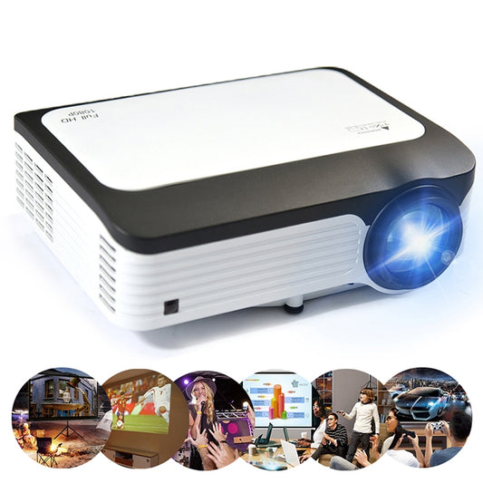 Wejoy L6 5 inch 200 ANSI Lumen 1920 x 1080P Android 6.0 HD Bluetooth 4.0 WiFi HD Smart Projector, Support AV / VGA / HDMI / 2 x USB / RJ45, 1G+8G - LED Projector by WEJOY | Online Shopping UK | buy2fix